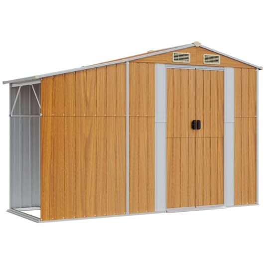Vidaxl - Garden Shed Brown 277x93x179 cm Galvanised Steel