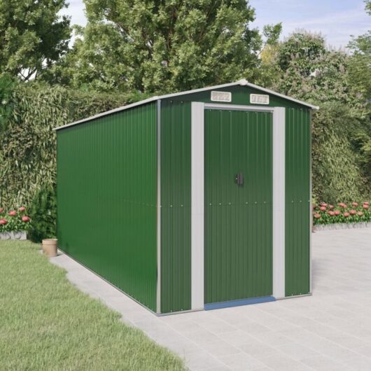 Vidaxl - Garden Shed Green 192x440x223 cm Galvanised Steel