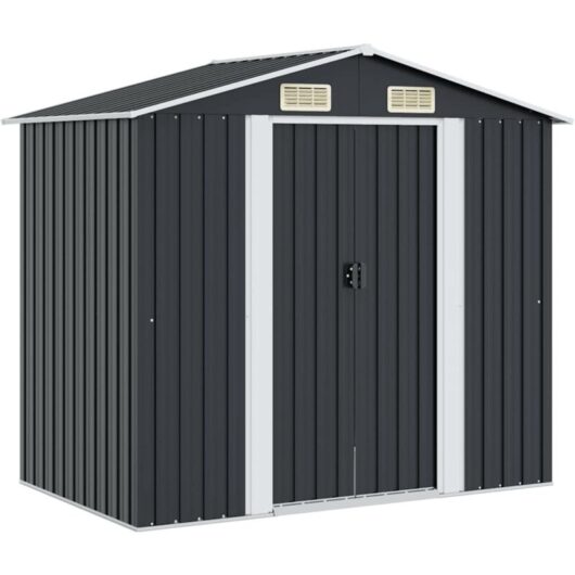 Vidaxl - Garden Storage Shed Anthracite Steel 204x132x186 cm