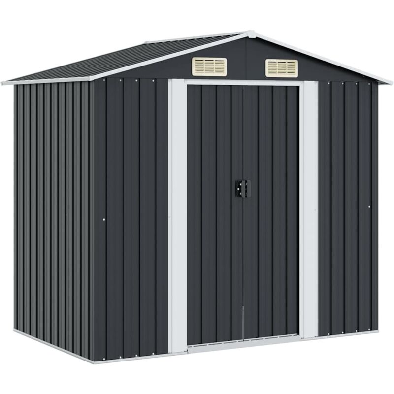 Vidaxl - Garden Storage Shed Anthracite Steel 204x132x186 cm