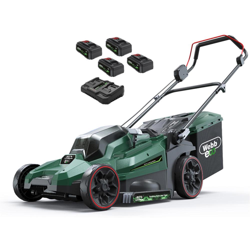Webb X Series WEV20X2LM38RR 40v Cordless Brushless 2 in 1 Rotary Lawnmower 380mm
